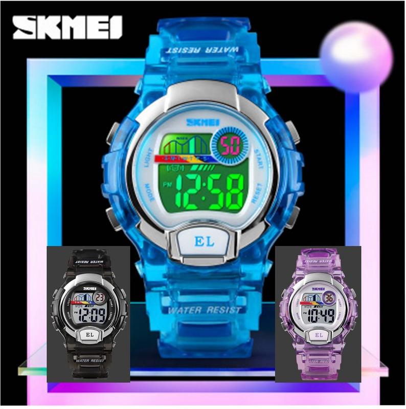 正品SKMEI 兒童手錶 透明殼糖果色手錶 兒童防水手錶 學生手錶 兒童電子錶 男童手錶 女童電子防水手錶 幼兒手錶