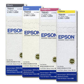 •【全新含稅附發票】EPSON L350 T664100 原廠黑色墨水匣 (4000頁) T664200 藍色(6500頁) T664300 紅色 T664400 黃色 任選一