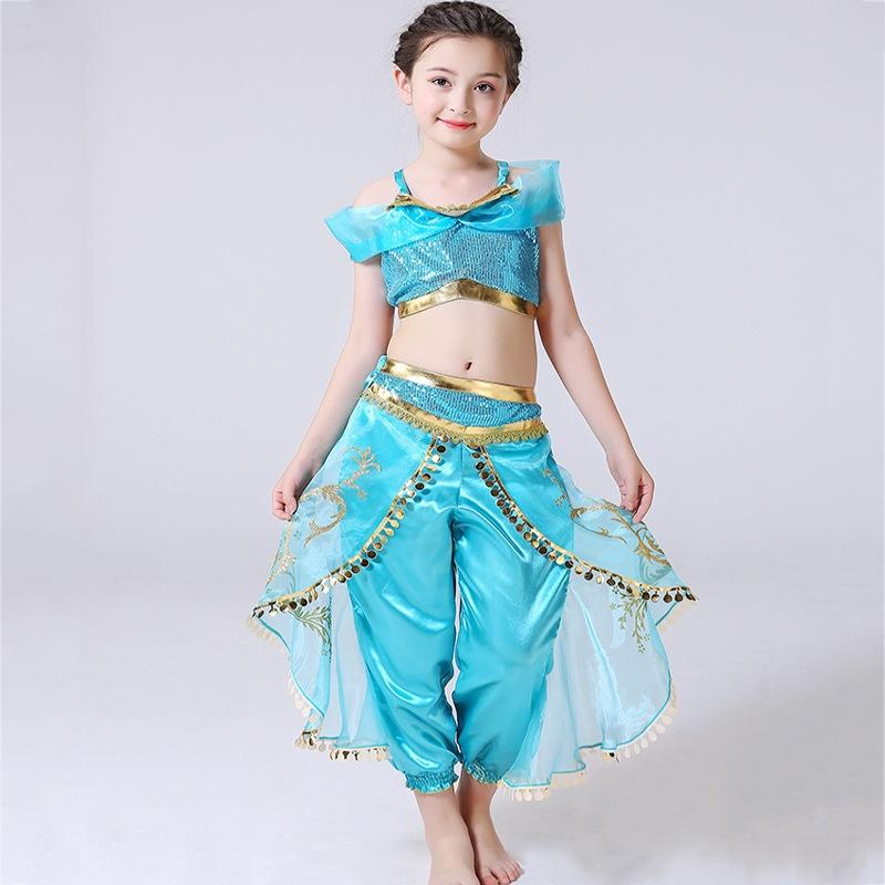 女童阿拉丁茉莉公主裝 女孩迪士尼人物套裝 最佳兒童萬聖節cosplay主題派對裝扮CL255