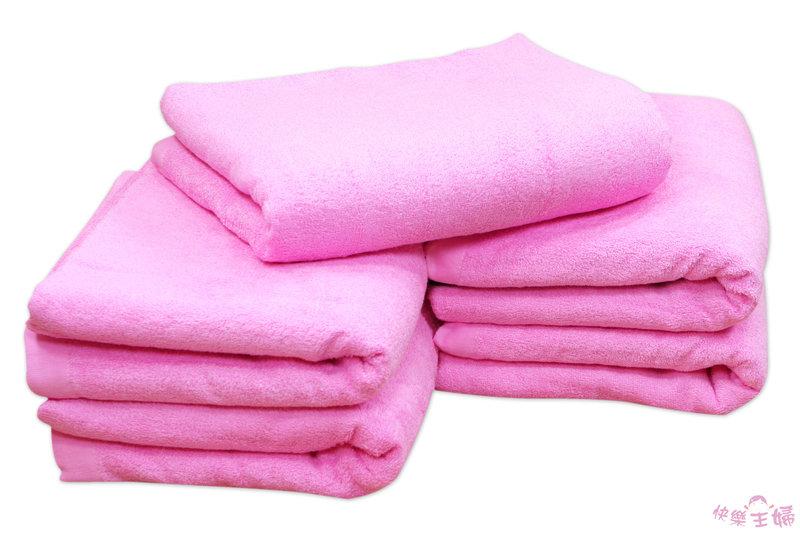 商用加寬素色毛巾被 / 粉紅色 / 100%純棉 美容床鋪床巾 950g 120x200cm 台灣製造【快樂主婦】