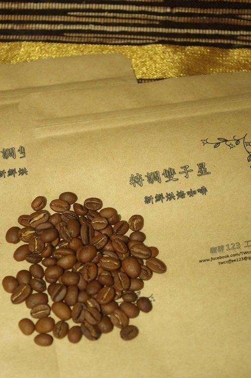 <咖啡123 可索樣>特調雙子星 咖啡烘焙豆450g (225g x 2包 中烘焙 中度烘焙 果香 巧克力香 接單起烘 免運費)