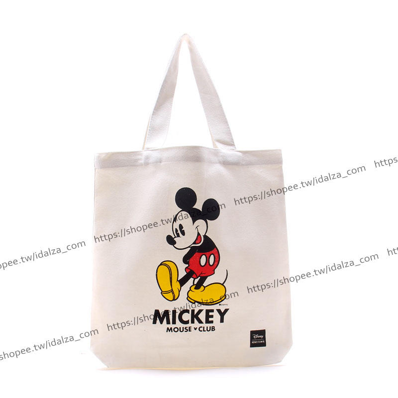 ☆Idalza☆ 日本雜誌附錄 贈品 MICKY MOUSE 米老鼠 帆布袋 書袋 單肩包 托特包 手提袋 購物袋