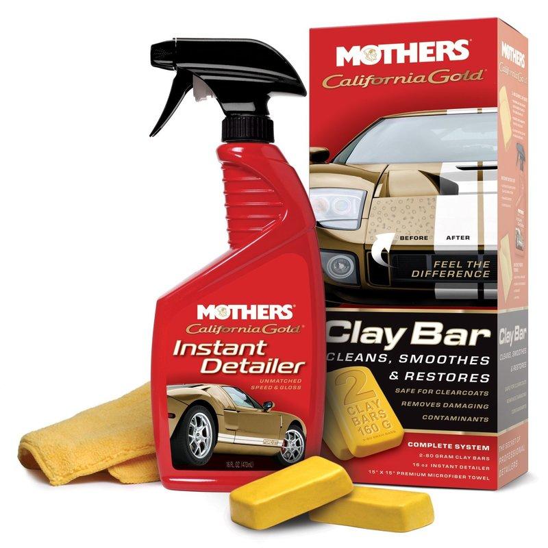 Mothers 美國品牌 Clay Bar System 汽車美容磁土套組 含專用清潔液 磁土x2 擦拭布