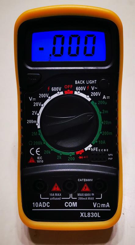 送電池 背光 萬用電錶XL830L +護套 數位電錶 電流錶交流/直流 歐姆 電晶体檢測