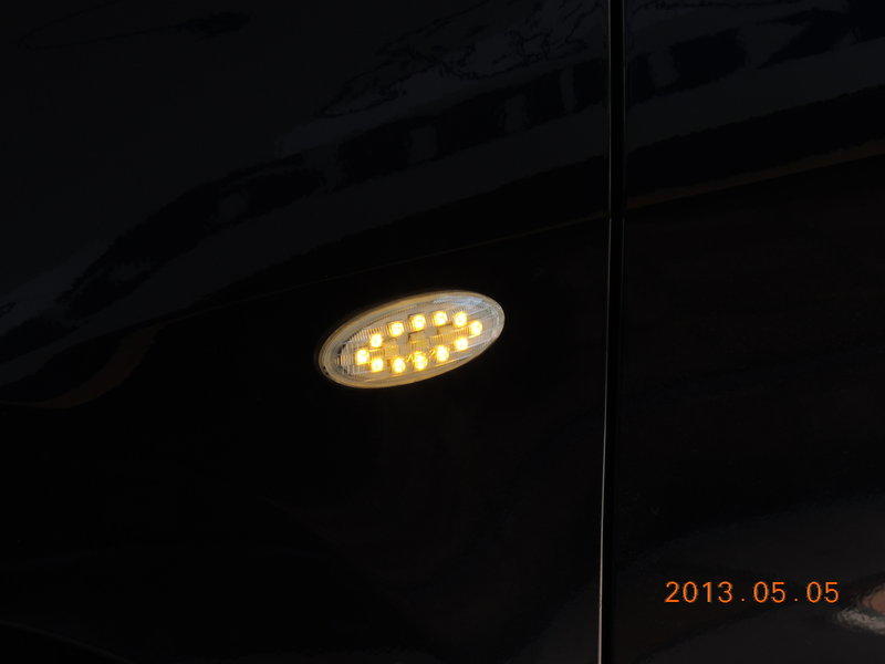 【JP】新竹永豐汽車LED@日產 TIIDA 側方向燈改裝 藍/黃雙色 小燈恆亮藍+方向燈超黃光