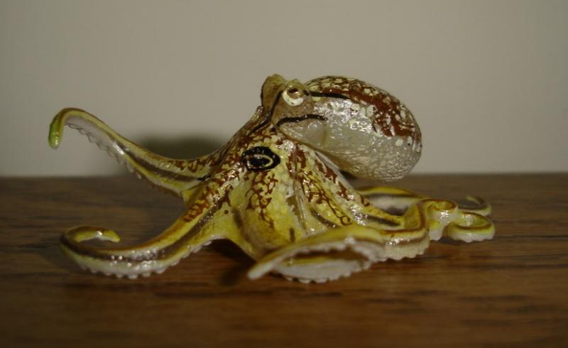 海洋堂 ChocoQ 日本的動物 第7彈 真蛸(章魚) (全新, 附蛋紙蛋殼)