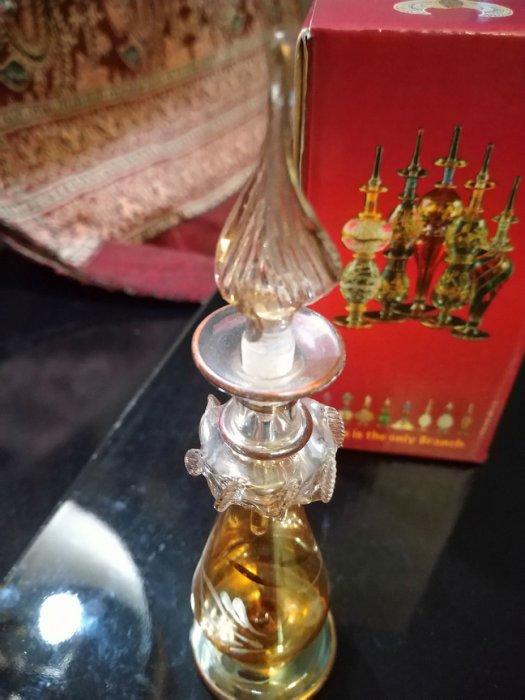 【均均小站]埃及特色/金色荷葉（小瓶約10m |）精油瓶/全新玻璃製品/下標前請詢問物品狀況
