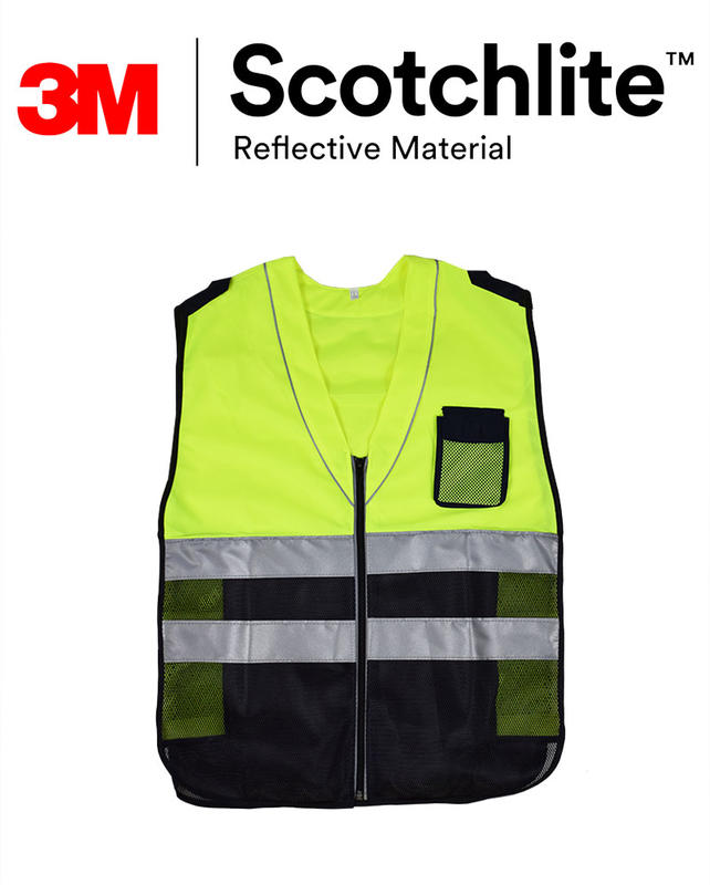 透氣舒適反光安全警察背心前面口袋款~3M Scotchlite   Safetylite
