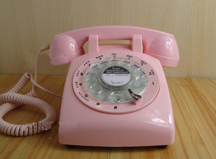 【EZBUY】~超人氣 熱銷 電話之家撥盤旋轉盤電話機 復古電話機-粉色撥盤電話機307 送禮