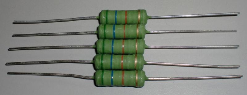 電阻器 (綠藍橙金) 18mm*6∮(金屬皮膜) 56KΩ ±5% 5W