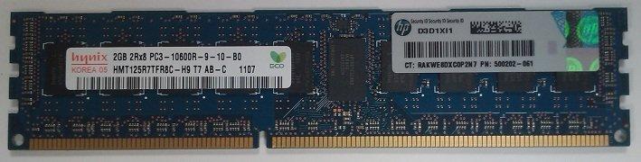 HP 2G PC3-10600R DDR3-1333 (ECC+REG) 伺服器專用