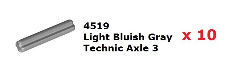 【磚樂】10個一組 LEGO 樂高 4519 4211815 Axle 3 科技十字軸 淺灰色