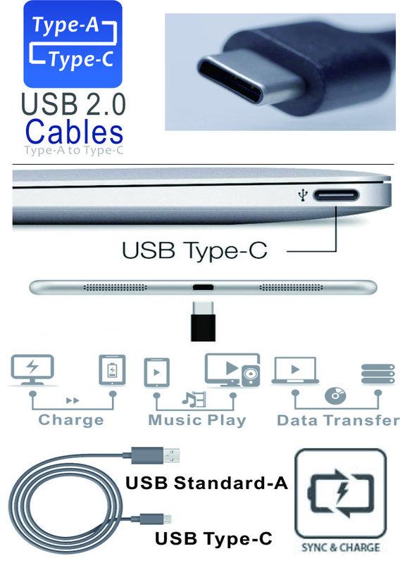 [HTC 10/U11適用] USB2.0 Type-C公轉A公 傳輸線 數據線 USB-C 充電線(100cm黑色)