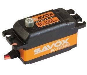 一大RC模型玩具  Savox SC-1251MG 窄型( 6V/ 9kg )房車專用鈦金屬齒數位轉向伺服器