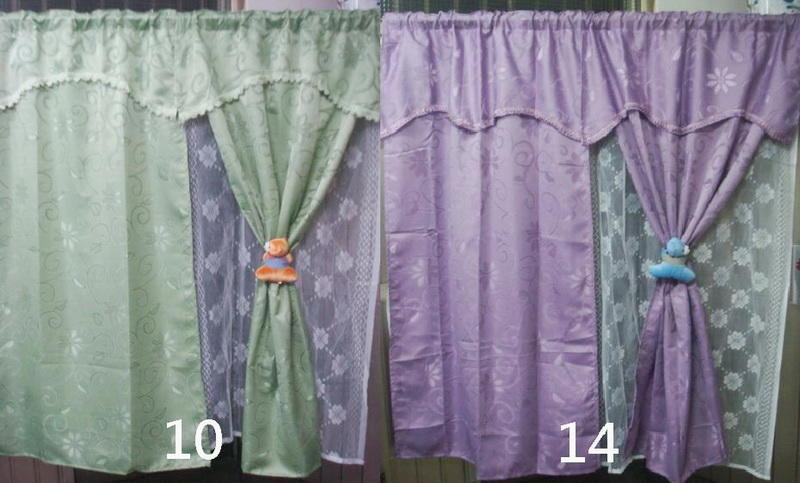 促銷素色雙層緹花窗簾（寬190*長160）雙開二片式