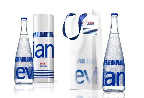 evian by Jean Paul Gaultier 紀念瓶（Issey Miyake, Paul Smith可參考）