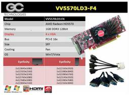 技酷 VV5570ld3-f4 顯卡(4*VGA,4K) 1G/DDR3