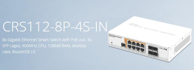 【RouterOS專業賣家】MikroTik POE Switch CRS112-8P-4S-IN