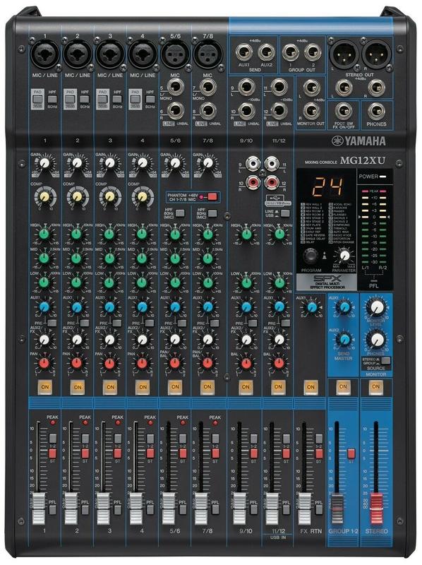 爵士樂器】缺貨公司貨YAMAHA MG12XU MIXER 類比混音機混音器12軌輸入