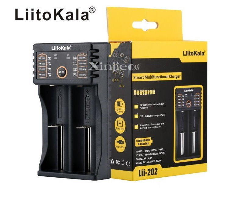 信捷【E24】LiitoKala Lii-202 智能電池充電器18650 鋰電池修復 可加購BSMI認證變壓器