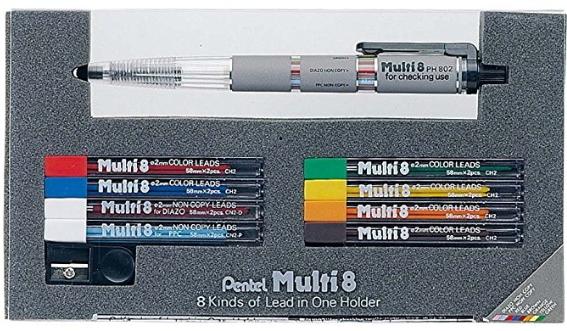 【筆倉】飛龍 Pentel Multi8 PH802ST 設計家專用8色套筆 (內含8色補充筆芯)