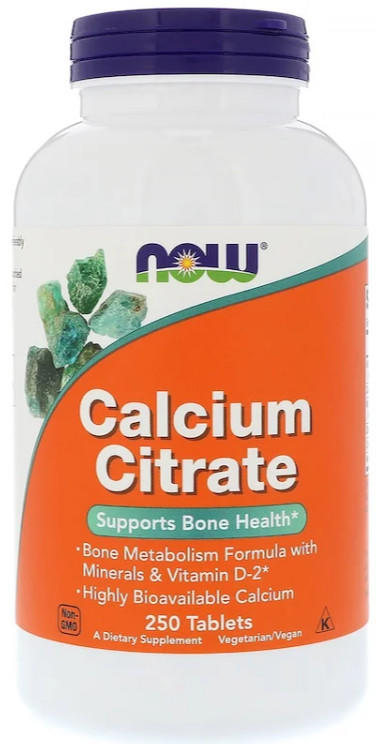[預購] Now 檸檬酸鈣+維他命D+鎂鋅銅錳 250粒 錠狀 素食 Calcium Citrate