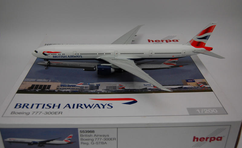 Herpa 1:200 BA British Airways 英國航空 英航 波音777-300ER 777標準塗裝模型