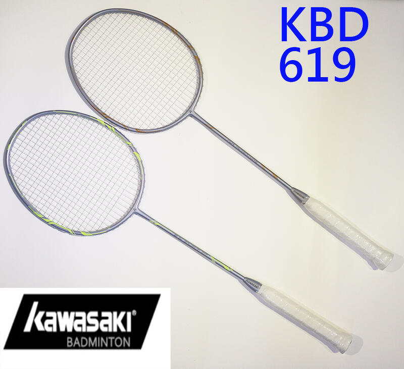 特價 Kawasaki 全穎總代理 KBD619  灰綠 灰金 比賽級羽球拍全碳纖維 送拍袋