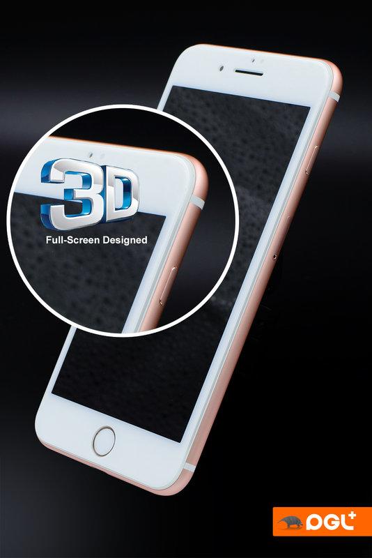 特價活動! PGL+ iPhone8 (7共用)  3D全滿版 康寧 鋼化玻璃保護貼  白色