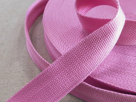 【米拉 帆布工坊】 粉紅素色棉織帶 (編號：紅011） 寬3.8 ㎝ / 厚0.18 ㎝ / 一碼(=90公分) 30元