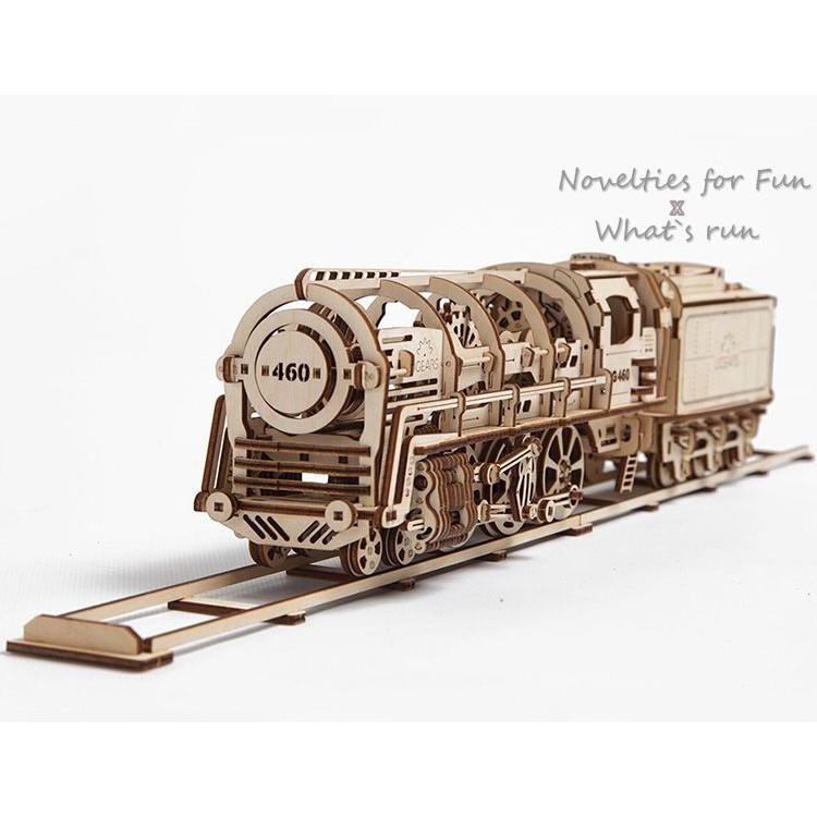 Ugears 蒸汽火車頭 物理原理運轉 精緻火車模型 不需電池 可動模型 DIY大人的玩具 交換禮物收藏 卡提諾搞什麼玩