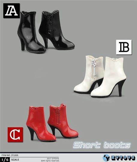 (LETSHGO)現貨供應 ZYTOYS - 1/6女式拉鏈短靴 (#.ZY1005) ABC款