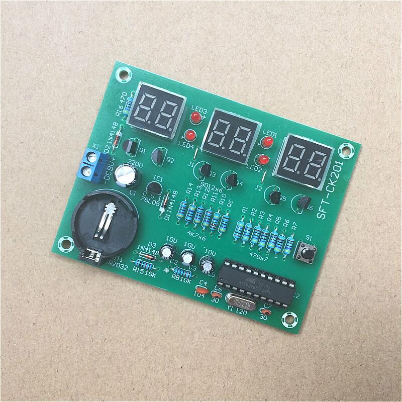 單片機AT89C2051六位數字鐘套件 6位LED數碼管顯示屏 電子DIY散件