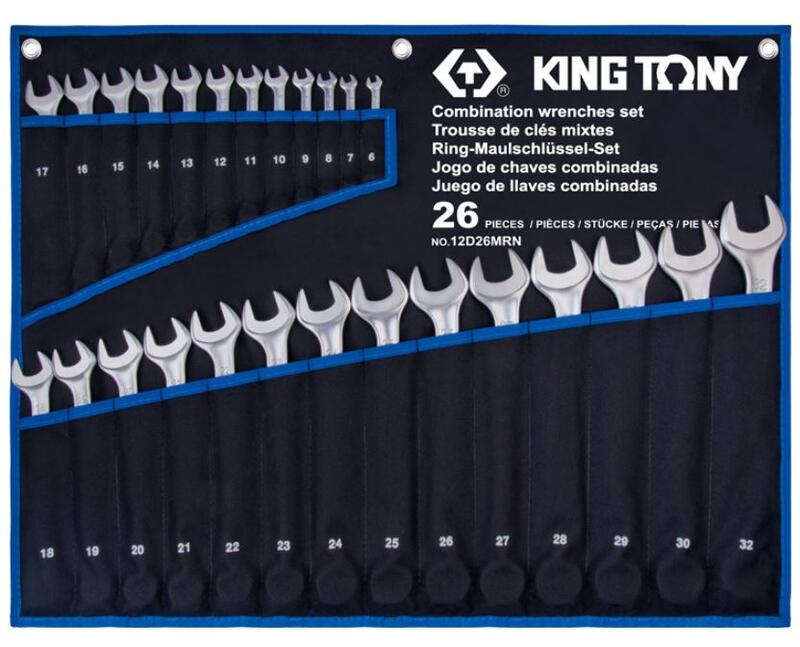 【威利小站】KING TONY 12D26MRN 梅開板手組26支 輕量化梅開扳手工具袋組套 26件式複合扳手組