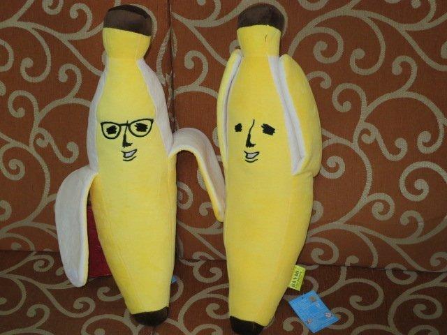 ///愛蜜莉娃娃屋///~中型正版12吋可愛的香蕉先生可剝皮香蕉抱枕絨毛娃娃~香蕉人長抱枕---約53公分