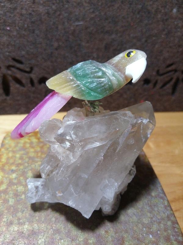 （仔仔的家）白晶簇/天然水晶鳥雕  （高7cm寬7cm）