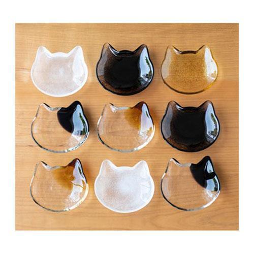 日本製 手工 貓形小盤子 玻璃 小皿 點心盤 小盤子 小貓碟 石塚硝子COCONECO CRAFT