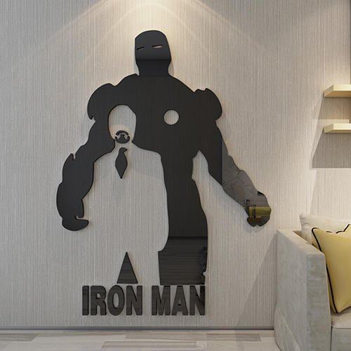 G-147鋼鐵人(大)-DC漫威超級英雄標誌 3D立體壓克力壁貼 辦公室/客廳/ 壓克力貼紙裝飾 電視牆 水晶 個性壁貼