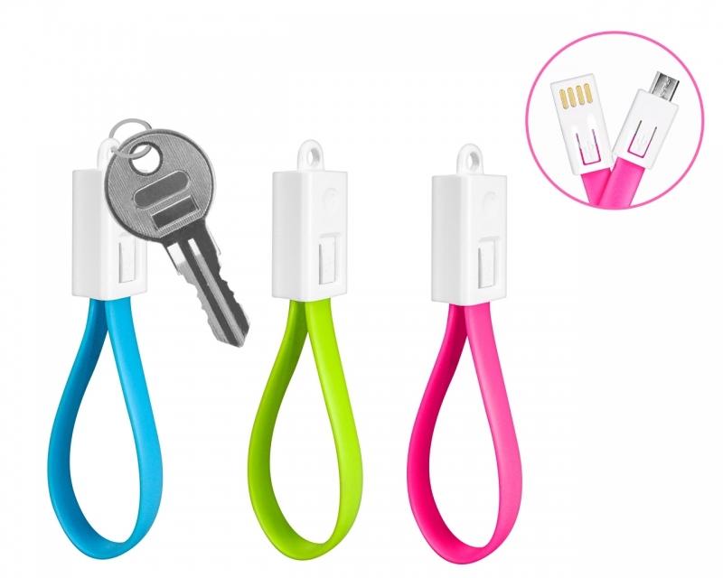 KINYO  Micro USB吊飾充電傳輸線 充電線 USB-46  長度:20公分  顏色隨機出-【便利網】