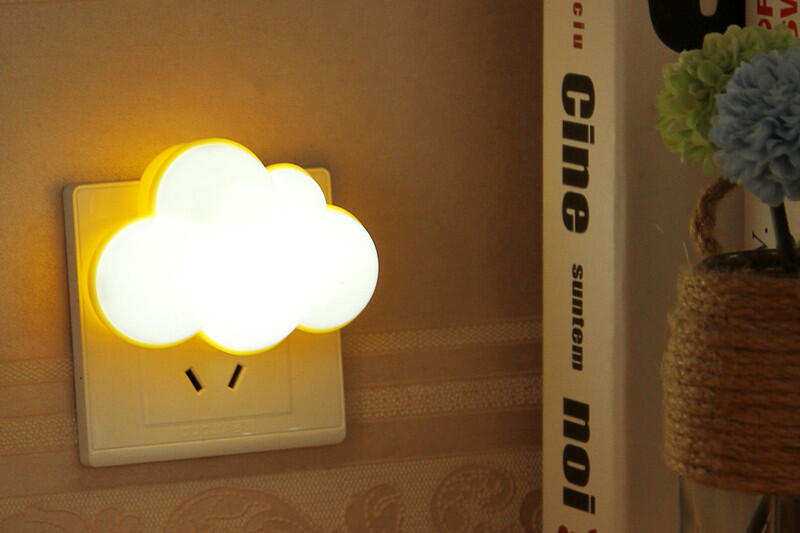 插電式 創意光控小夜燈 造型燈 LED小夜燈 雲朵造型燈  暗處自動亮燈 省電節能小夜燈