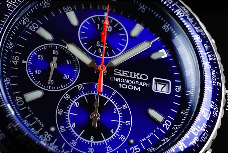 SEIKO 精工 7t92 機師飛行錶 計時碼錶 藍面錶盤 SND255(全新)