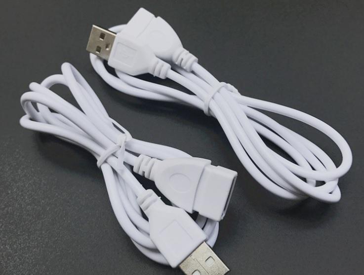 USB延長線白色或黑色隨機出貨1米公對母延長線全銅電腦USB2.0 小風扇加長資料線
