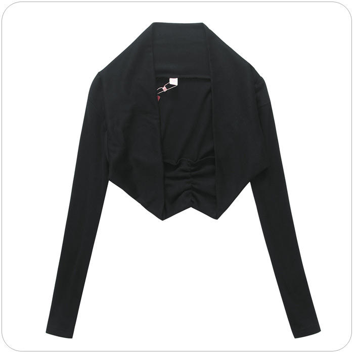 Alice Qute 韓版針織開襟長袖披肩罩衫 (黑色2XL)現貨(68110)柔適好搭冷氣衫小外套