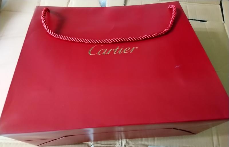 Mar19w】《Cartier 卡地亞/卡地耶很有質感的暗紅色硬質手提紙袋》手提