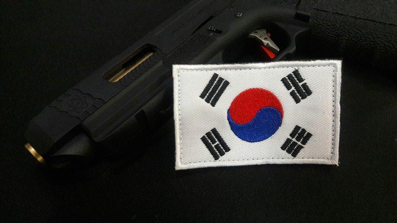 【射手 shooter】韓國國旗 臂章 刺繡 魔術貼 臂章 魔鬼氈