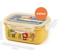 ❤正韓國現貨❤ Hello Bebe 兒童餐具 防燙隔熱 樂扣不銹鋼保鮮盒長方形便當盒(540ML)