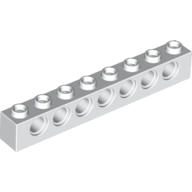 全新LEGO樂高白色孔磚【3702】Technic Brick 1x8 Holes 4582543