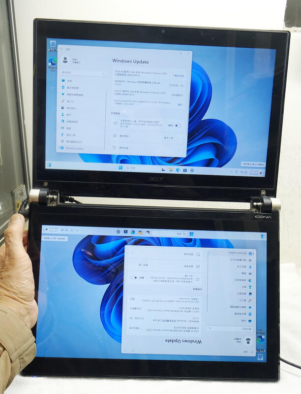 Acer 14吋雙螢幕筆記型電腦可開機進人win 11系統上網當零件機賣