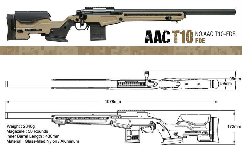 【重裝武力】Action Army - AAC T10 空氣手拉狙擊槍 台灣製 沙色 送背帶