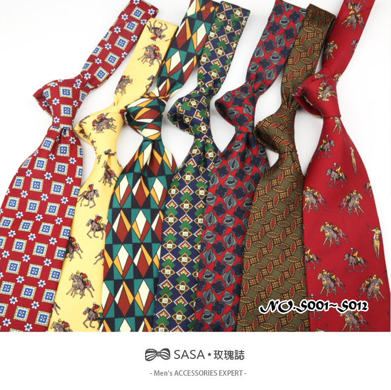 100%復古領帶印花領帶 絲質領帶 領結 9CM真絲領帶 蝴蝶結領結#HG2手打領帶出口歐美餘單